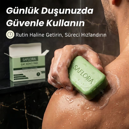 SAFLORA® Arındırıcı Bakım Sabunu – Çay Ağacı, Okaliptüs ve Kükürt